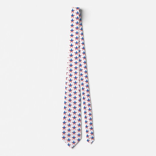 sterren en strips in vijfpuntige ster stropdas (Voorkant)