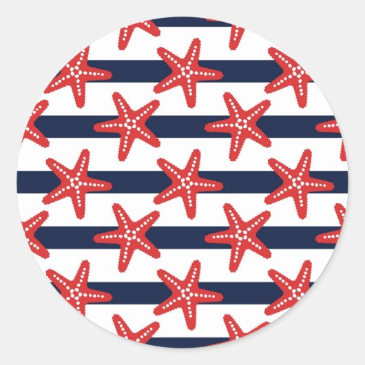 Sterren en strips ronde sticker (Voorkant)