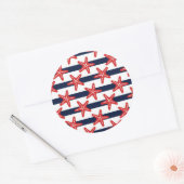 Sterren en strips ronde sticker (Envelop)