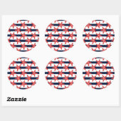 Sterren en strips ronde sticker (Vel)