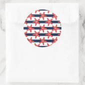 Sterren en strips ronde sticker (Tas)