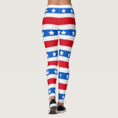 Sterren en strips | Rood wit blauw Leggings (Achterkant)
