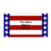 Sterren en strips van rood, wit en blauw etiket (Voorkant)