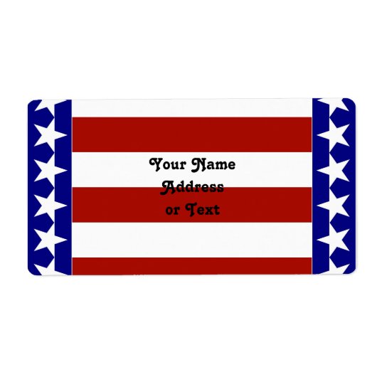 Sterren en strips van rood, wit en blauw etiket (Voorkant)