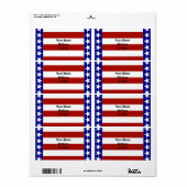 Sterren en strips van rood, wit en blauw etiket (Full Sheet)