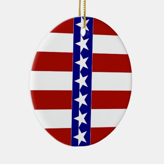 Sterren en strips van rood, wit en blauw keramisch ornament (Rechts)