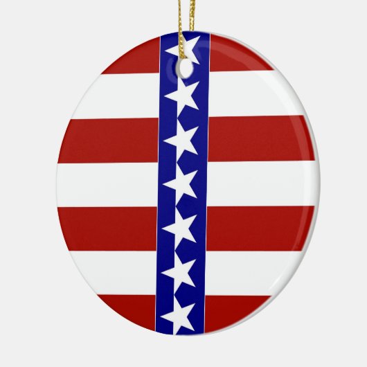 Sterren en strips van rood, wit en blauw keramisch ornament (Links)