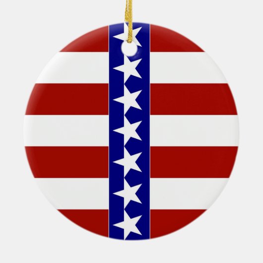 Sterren en strips van rood, wit en blauw keramisch ornament (Achterkant)