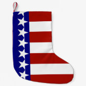 Sterren en strips van rood, wit en blauw kleine kerstsok (Voorkant)