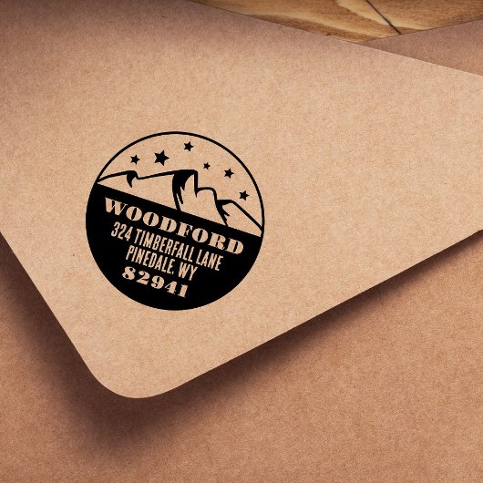 Sterren en Topjes in berggebieden Rustisch Zelfinktende Stempel