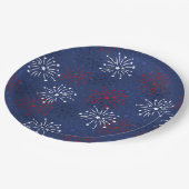 Sterren en vuurwerk: Onafhankelijkheidsdag Papieren Bordje (Gekanteld)