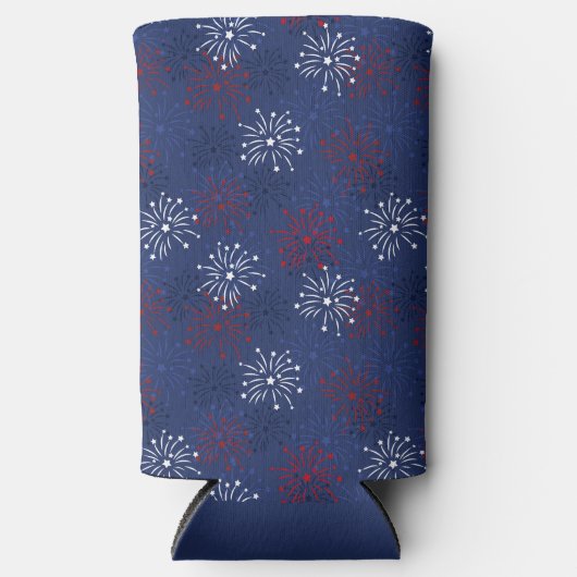 Sterren en vuurwerk: Onafhankelijkheidsdag Seltzer Blikjeskoeler (Voorkant)