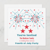Sterren en vuurwerk uitnodigen kaart (Voorkant / Achterkant)