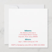 Sterren en vuurwerk uitnodigen kaart (Achterkant)