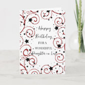 Sterren en wervelingen Dochter in Recht Verjaardag Kaart (Voorkant)