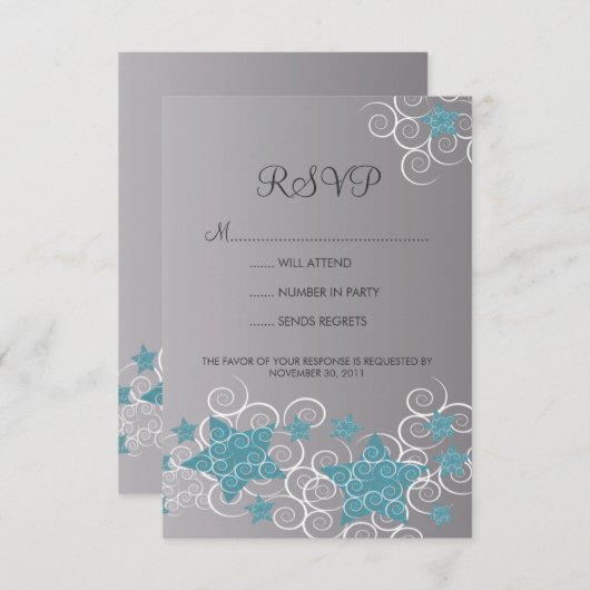 Sterren en wervelingen feestdag feestdag RSVP (Voorkant / Achterkant)