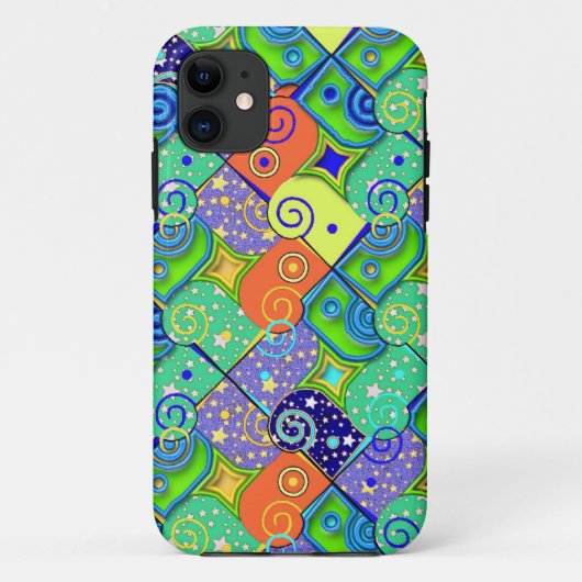 Sterren en wervelingen geometrisch patroon Case-Mate iPhone case (Achterkant)