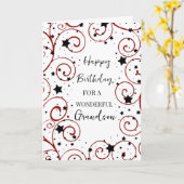 Sterren en wervelingen Kleinzoon Verjaardag Kaart (Gele Bloem)