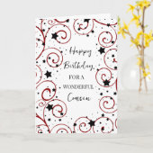 Sterren en wervelingen nicht verjaardag kaart (Gele Bloem)