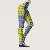 Sterren en wielen in blauw en geel leggings (Rechts)