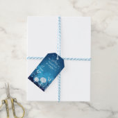 Sterren en woeste blauwe bruiloft cadeaulabel (Met Touw)
