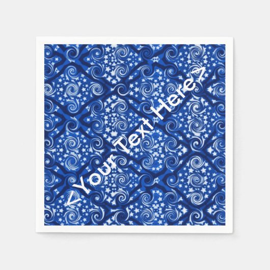 Sterren en Zwemelen Blauw Aangepast Napkins Servetten (Voorkant)