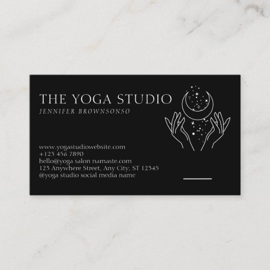 Sterren Energy Healing Hands Moon Spiritueel Visitekaartje (Voorkant)