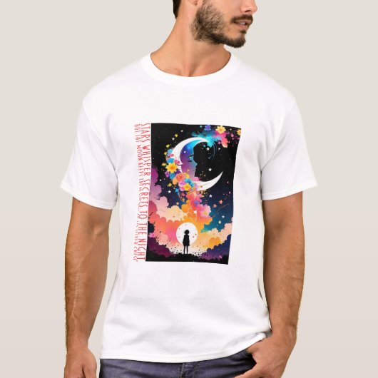 Sterren fluisteren geheimen naar de nacht, maar de t-shirt (Voorkant)