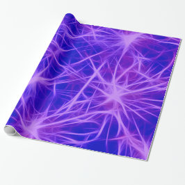 Sterren, fractal, blauw cadeaupapier