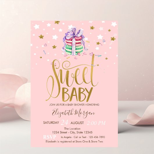 Sterren Franse Macarons Baby Shower Kaart