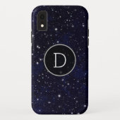 Sterren Galaxy Blue Cosmos Night Sky Monogram Case-Mate iPhone Case (Achterkant)
