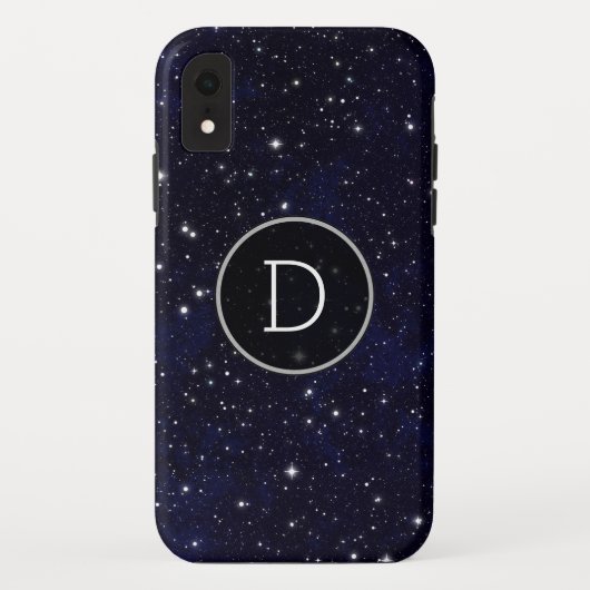 Sterren Galaxy Blue Cosmos Night Sky Monogram Case-Mate iPhone Case (Achterkant)