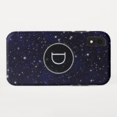 Sterren Galaxy Blue Cosmos Night Sky Monogram Case-Mate iPhone Case (Achterkant (horizontaal))