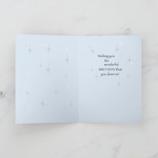 Sterren gedanst in de hemel, verjaardag kaart (Binnen)