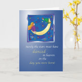 Sterren gedanst in de hemel verjaardag kaart (Gele Bloem)