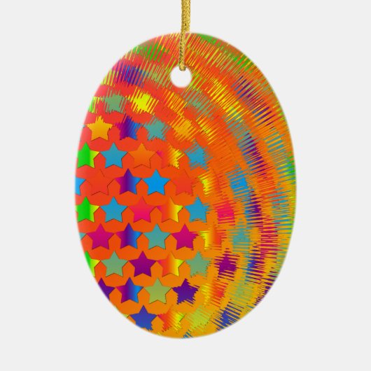 Sterren geëxplodeerd OVAL-ORNAMENT Keramisch Ornament (Voorkant)