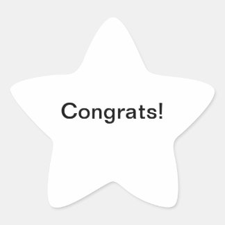 Sterren & gefeliciteerd! ster sticker