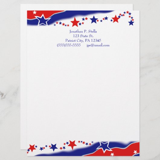 Sterren Gepersonaliseerd Briefhoofd (Voorkant / Achterkant)