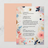 Sterren Glam Bright Pastel Ombre Glitter Bruiloft Informatiekaartje (Voorkant / Achterkant)