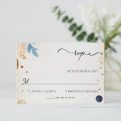 Sterren Glam Bright Pastel Ombre Glitter Bruiloft RSVP Kaartje (Staand voorkant)