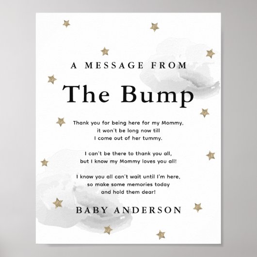 Sterren & Grijze Wolken Een bericht van de Bump Poster (Voorkant)