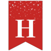 Sterren Happy Nieuwjaar rood-witte viering Vlaggetjes (Tweede vlag)