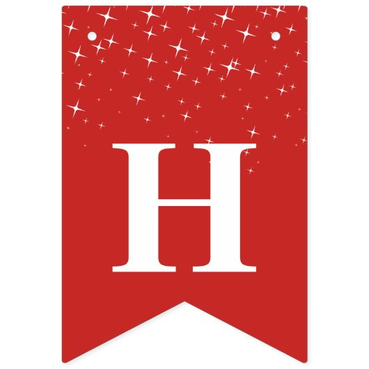 Sterren Happy Nieuwjaar rood-witte viering Vlaggetjes (Tweede vlag)