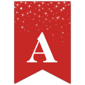 Sterren Happy Nieuwjaar rood-witte viering Vlaggetjes (Derde vlag)