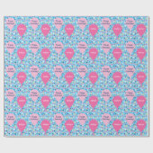 Sterren harten ballonnen gepersonaliseerde verjaar cadeaupapier (Vlak)