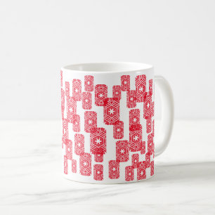 Sterren hemelrood wit patroon koffiemok