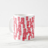 Sterren hemelrood wit patroon koffiemok (Voorkant links)
