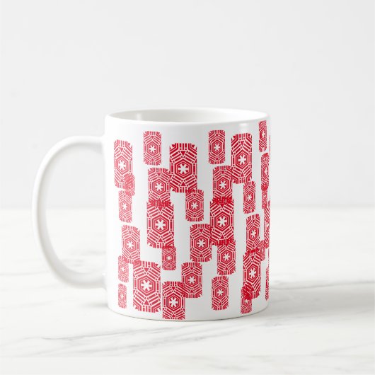 Sterren hemelrood wit patroon koffiemok (Links)