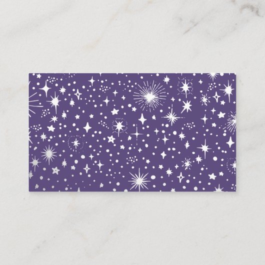 Sterren hemelse bruiloft details informatiekaartje (Achterkant)