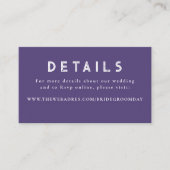 Sterren hemelse bruiloft details informatiekaartje (Voorkant)